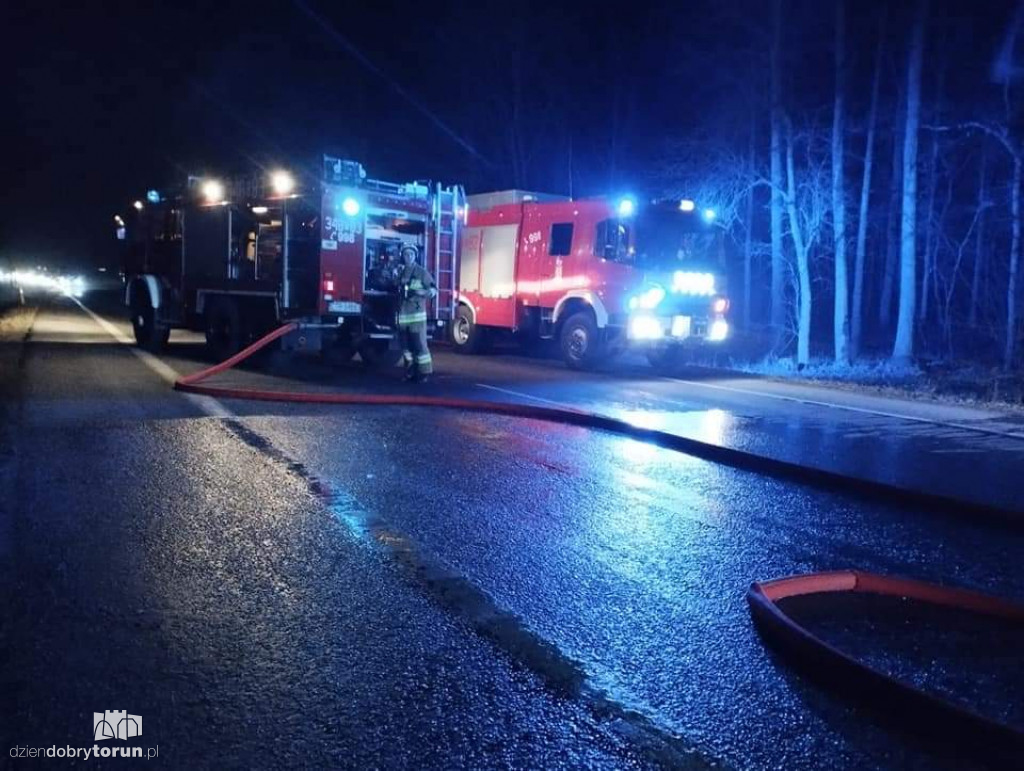 Pożar na DK 10 w powiecie toruńskim