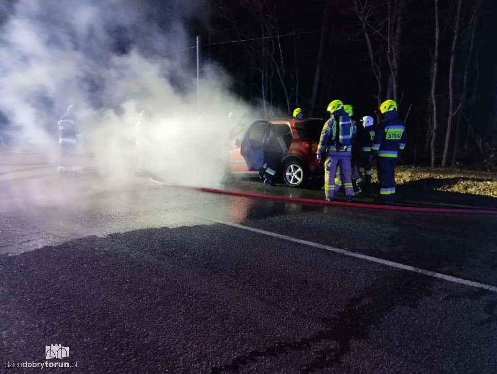 Pożar na DK 10 w powiecie toruńskim