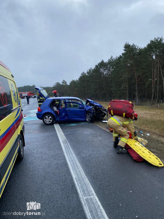 Zderzenie czterech aut na S10 pod Toruniem