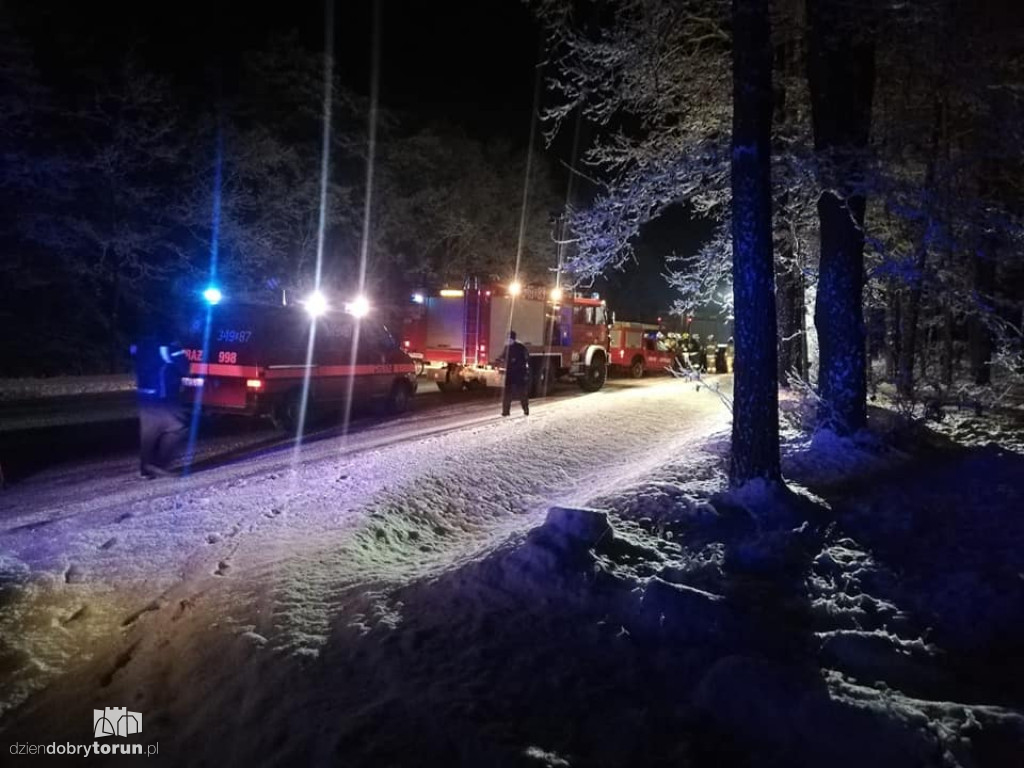 Wypadek na drodze w pobliżu Torunia