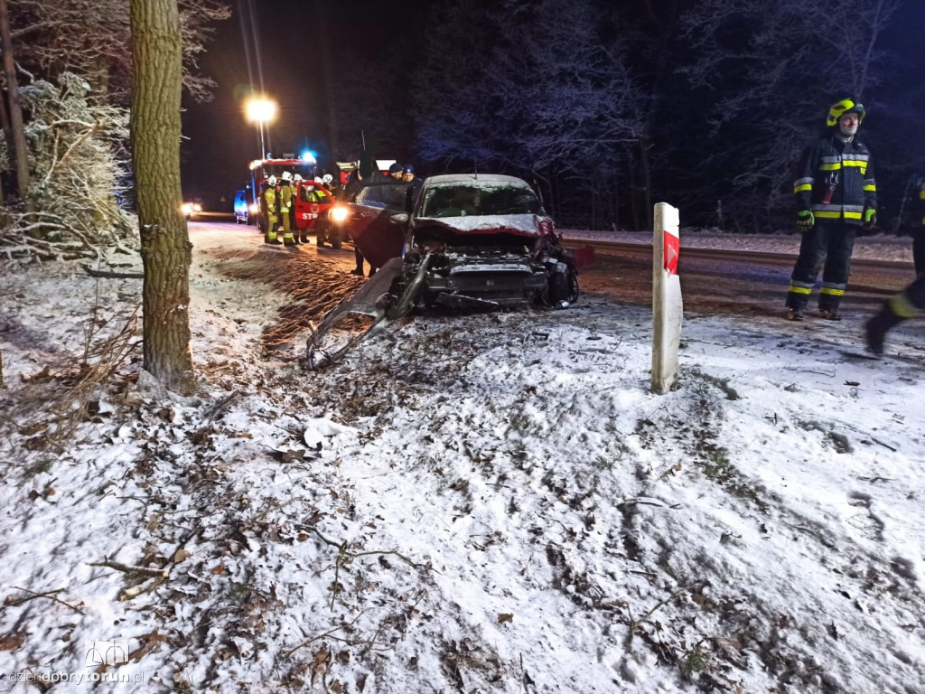 Wypadek na drodze w pobliżu Torunia