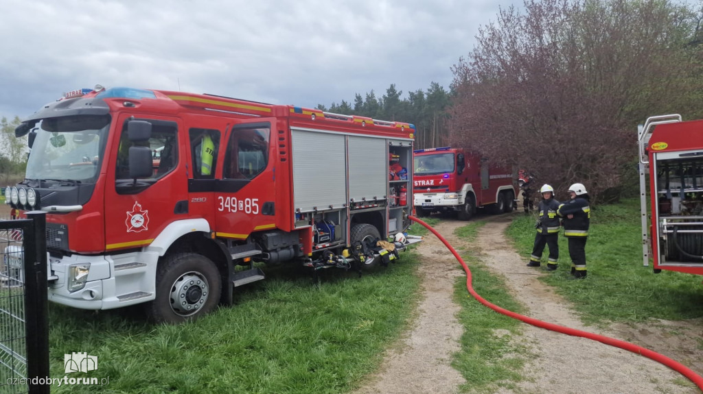 Pożar budynku we wsi pod Toruniem