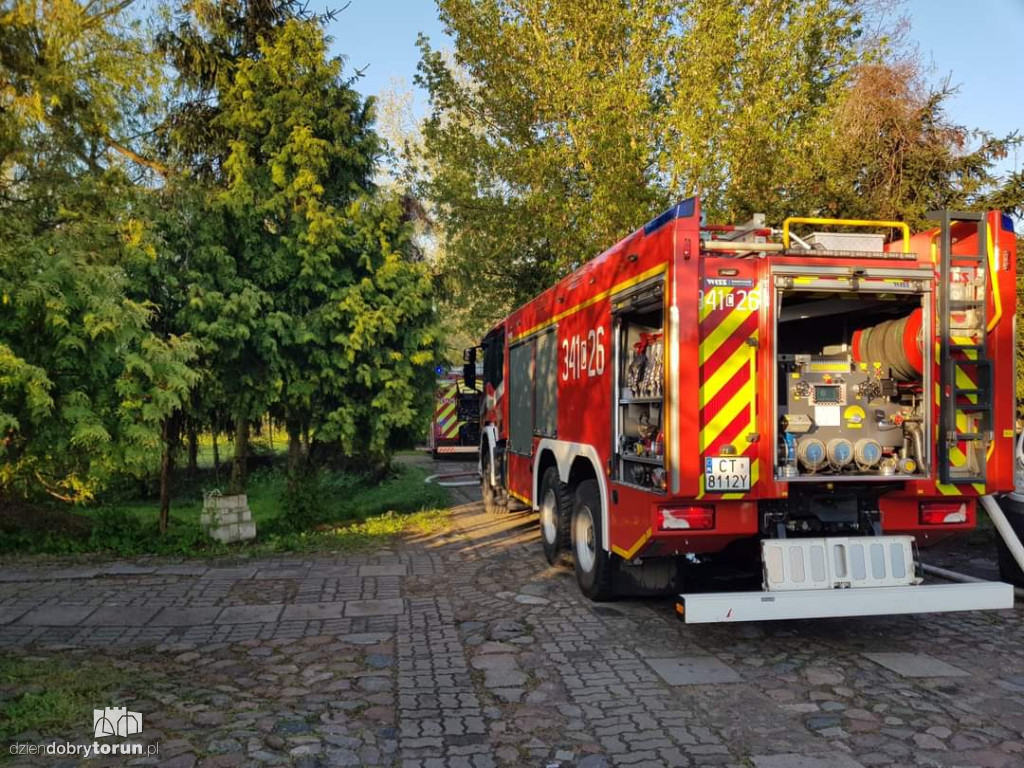 Pożar przy Wieżowej w Toruniu