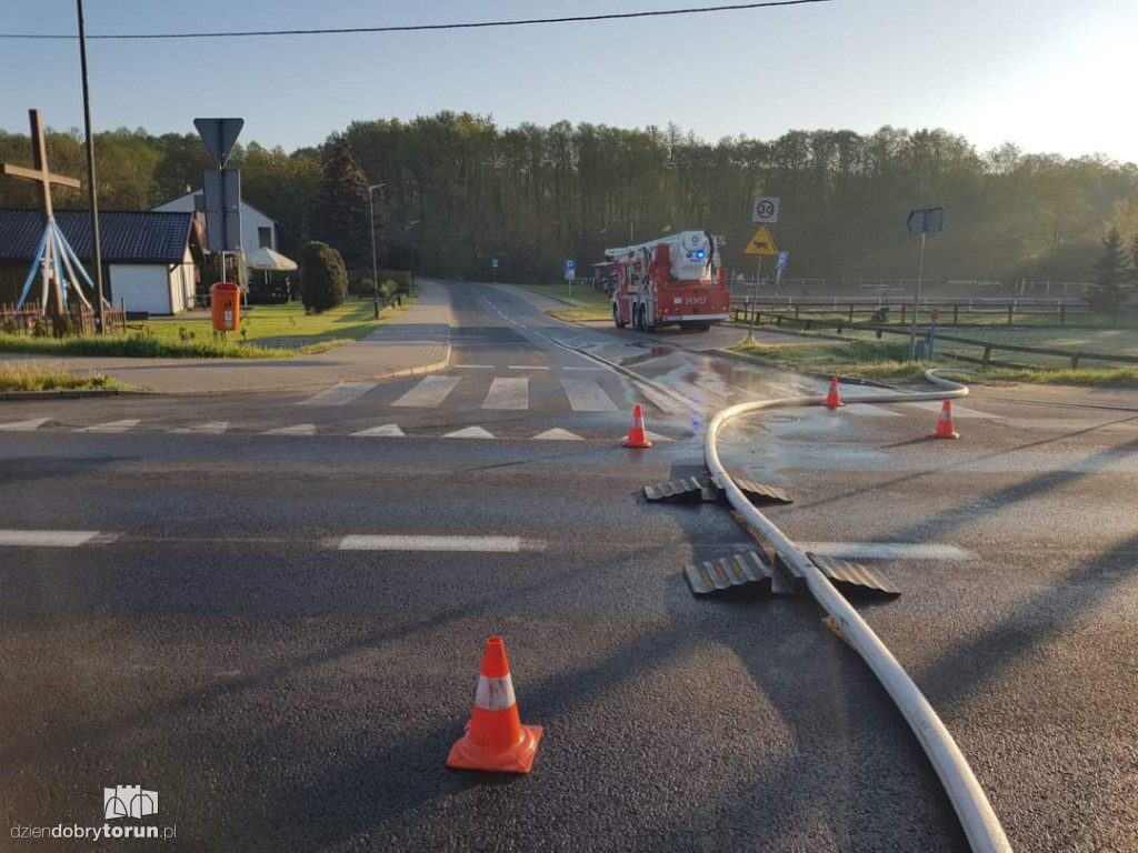 Pożar przy Wieżowej w Toruniu