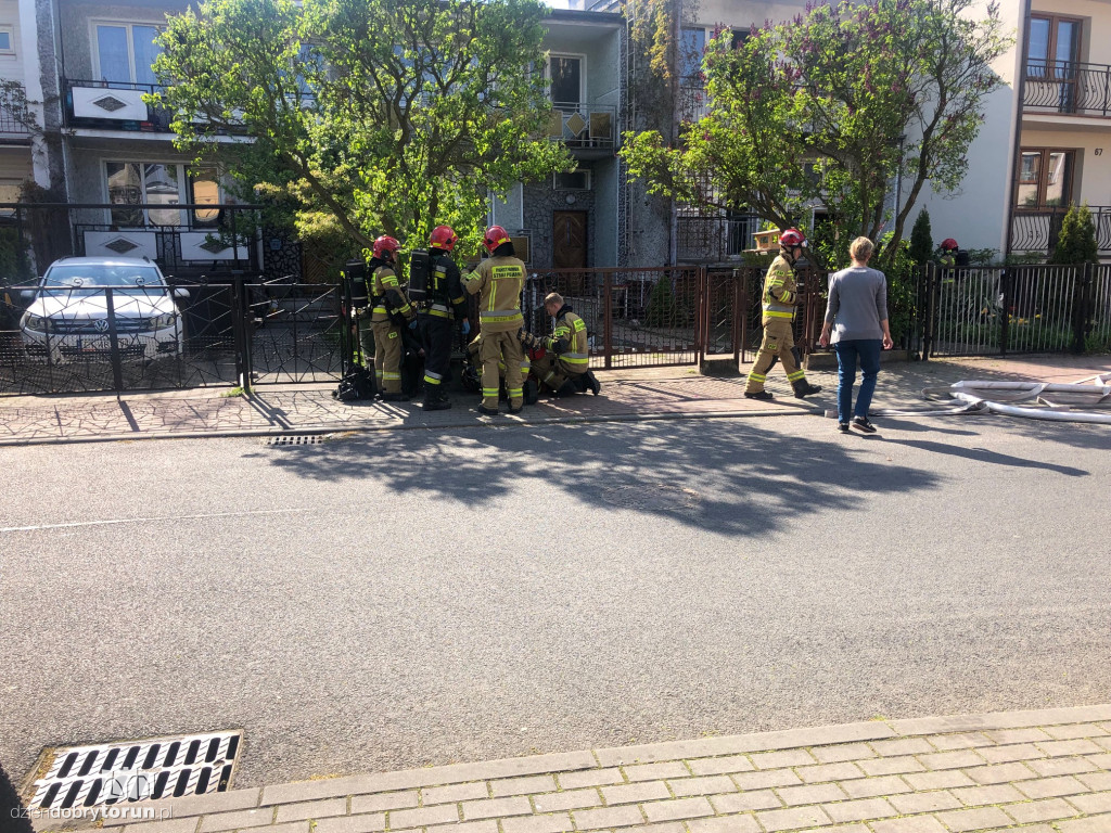 Akcja straży pożarnej na Wrzosach