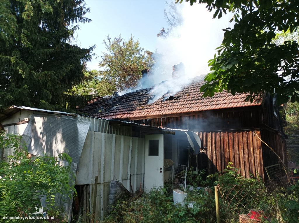 Pożar domku pod Włocławkiem w Wójtowskim