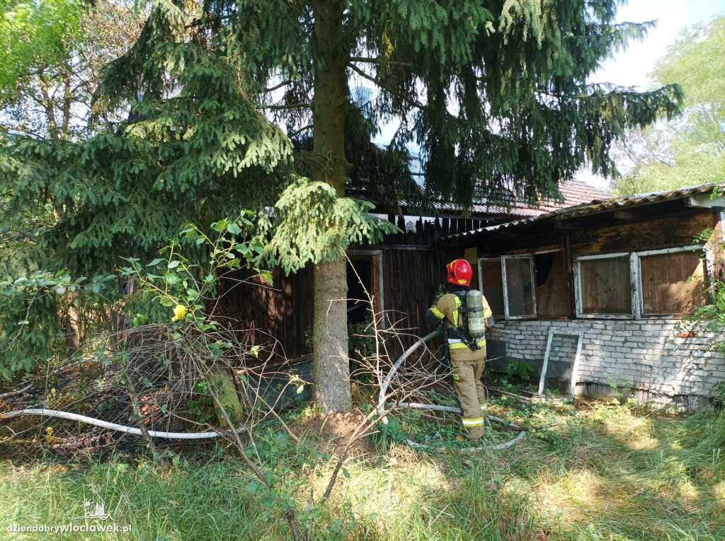 Pożar domku pod Włocławkiem w Wójtowskim