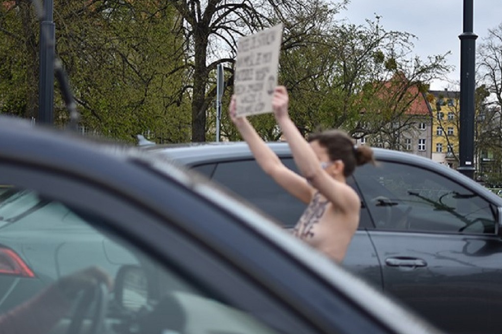 Tak wyglądał protest aktywistki