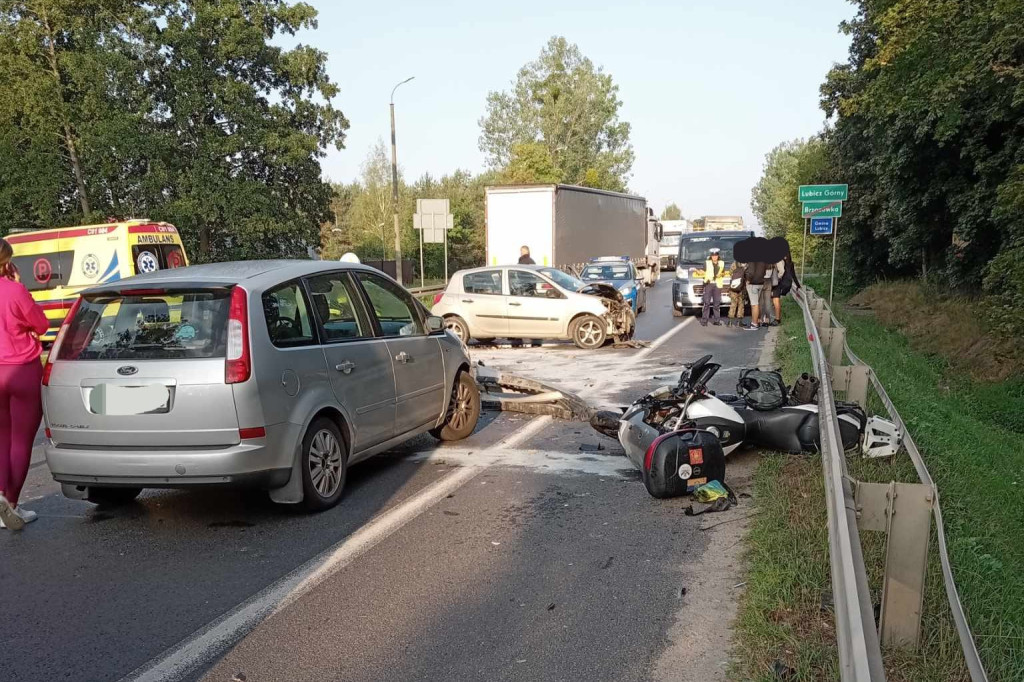 Dwa wypadki motocyklistów Brzozówce i Lubiczu