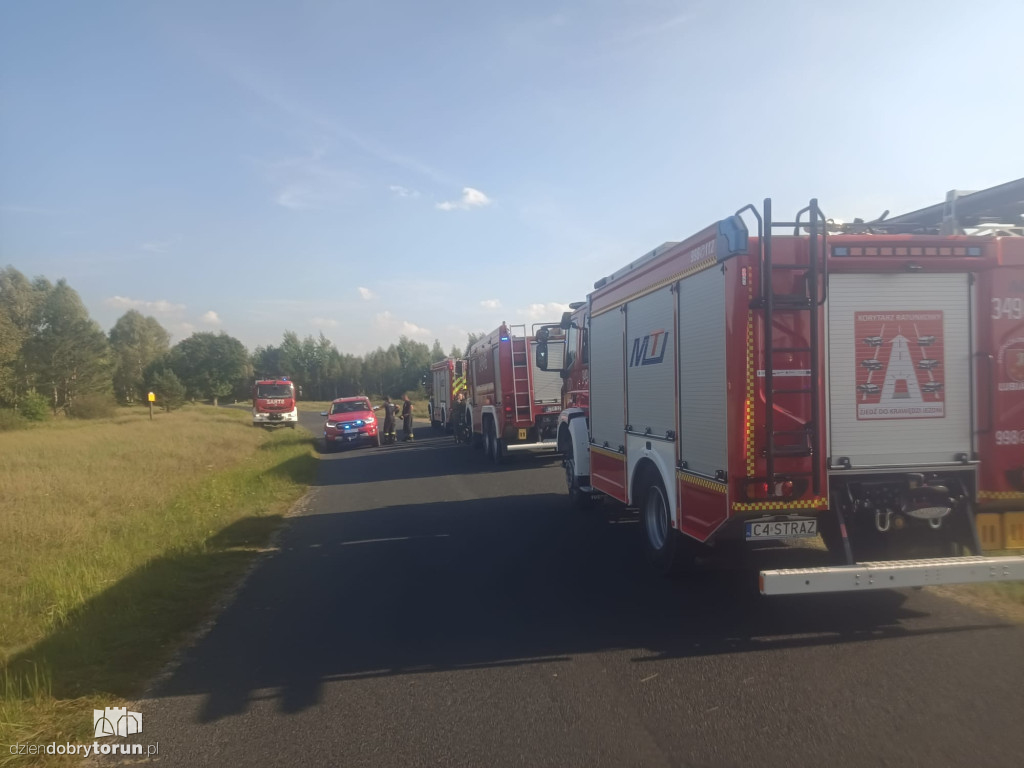 Pożar lasu przy poligonie wojskowym