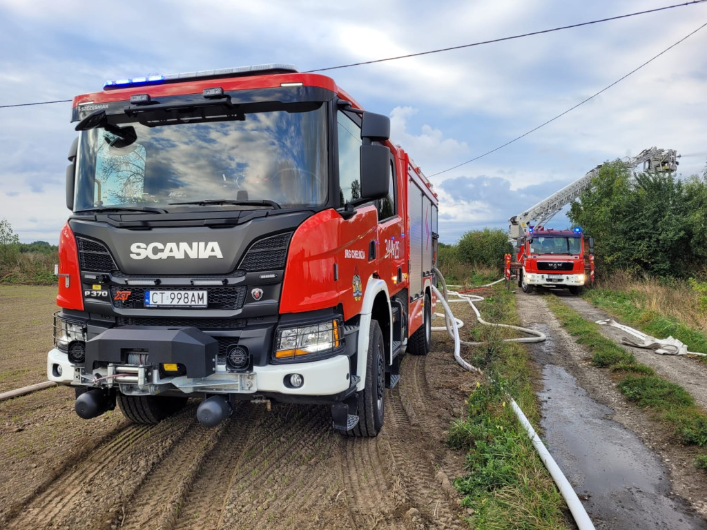 Pożar pustostanu w okolicach Chełmży