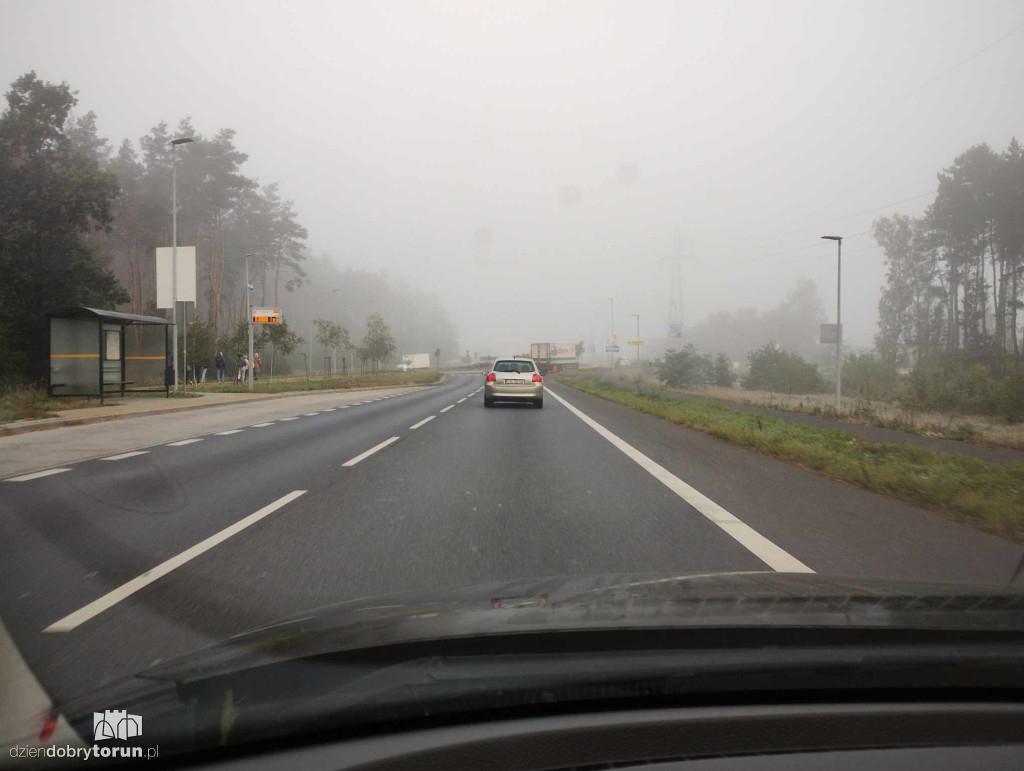 Ogromna mgła w Toruniu i w okolicy