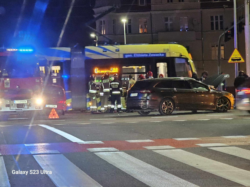 Wypadek na skrzyżowaniu Szosy Chełmińskiej i Bema