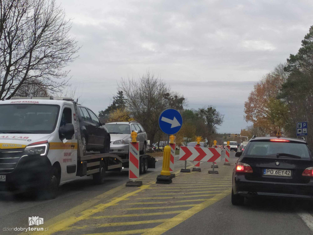 Ogromne korki na wyjeździe z Torunia