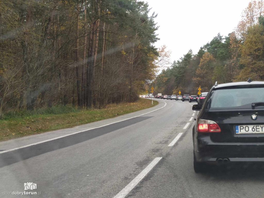 Ogromne korki na wyjeździe z Torunia