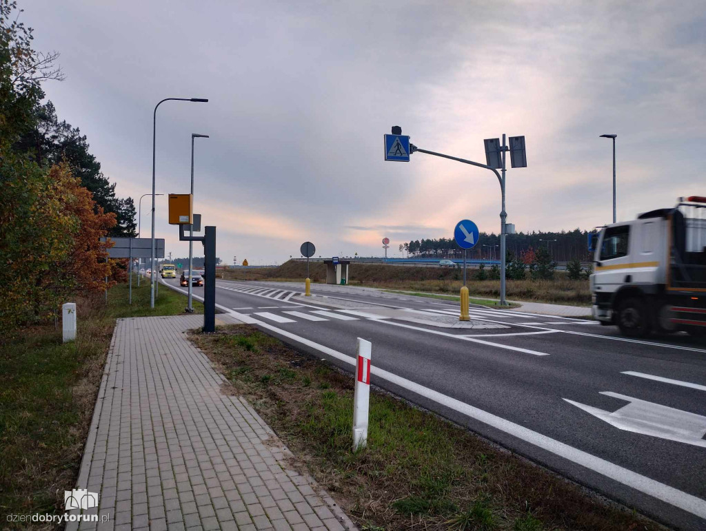 Zniszczony fotoradar na drodze krajowej nr 91