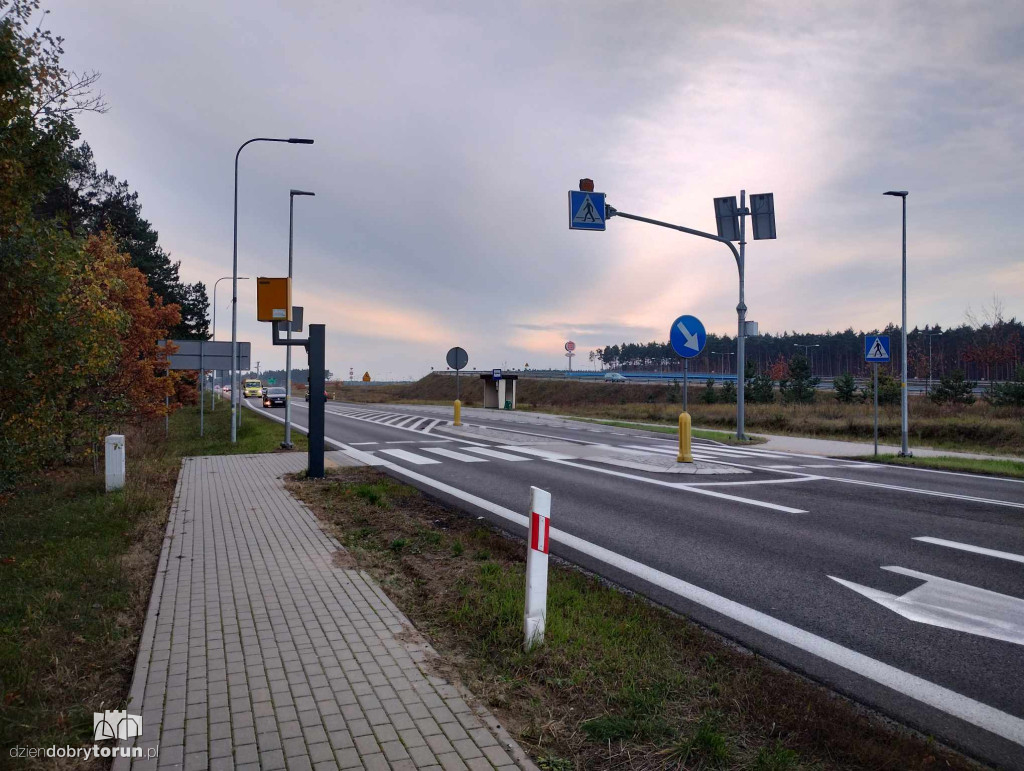 Zniszczony fotoradar na drodze krajowej nr 91