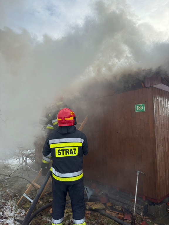 Pożar domku letniskowego