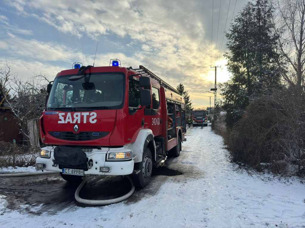 Pożar domku letniskowego