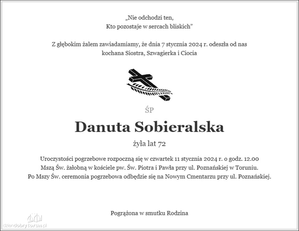 Toruń: Te osoby odeszły w ostatnim czasie