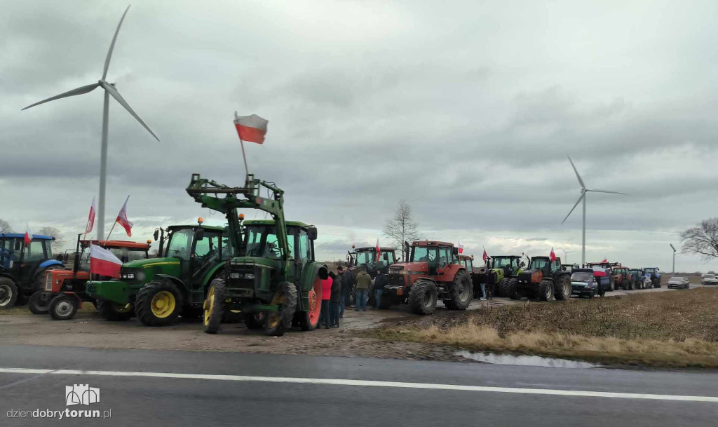 Protest rolników pod Ciechocinkiem