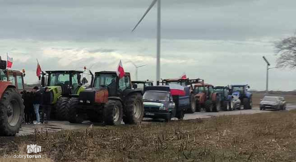 Protest rolników pod Ciechocinkiem