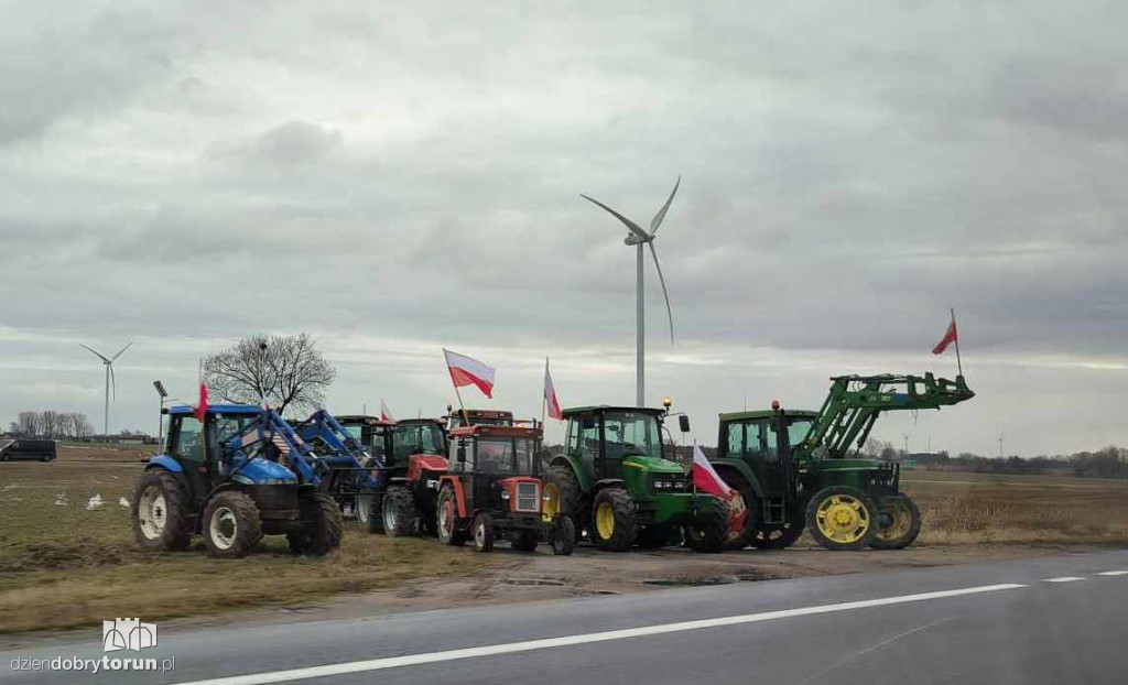 Protest rolników pod Ciechocinkiem