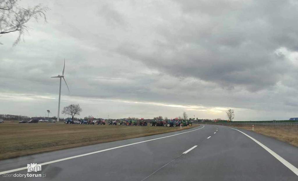 Protest rolników pod Ciechocinkiem