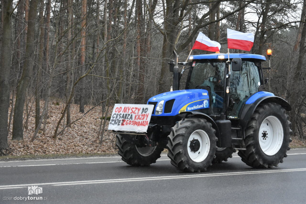 Transparenty rolników na proteście