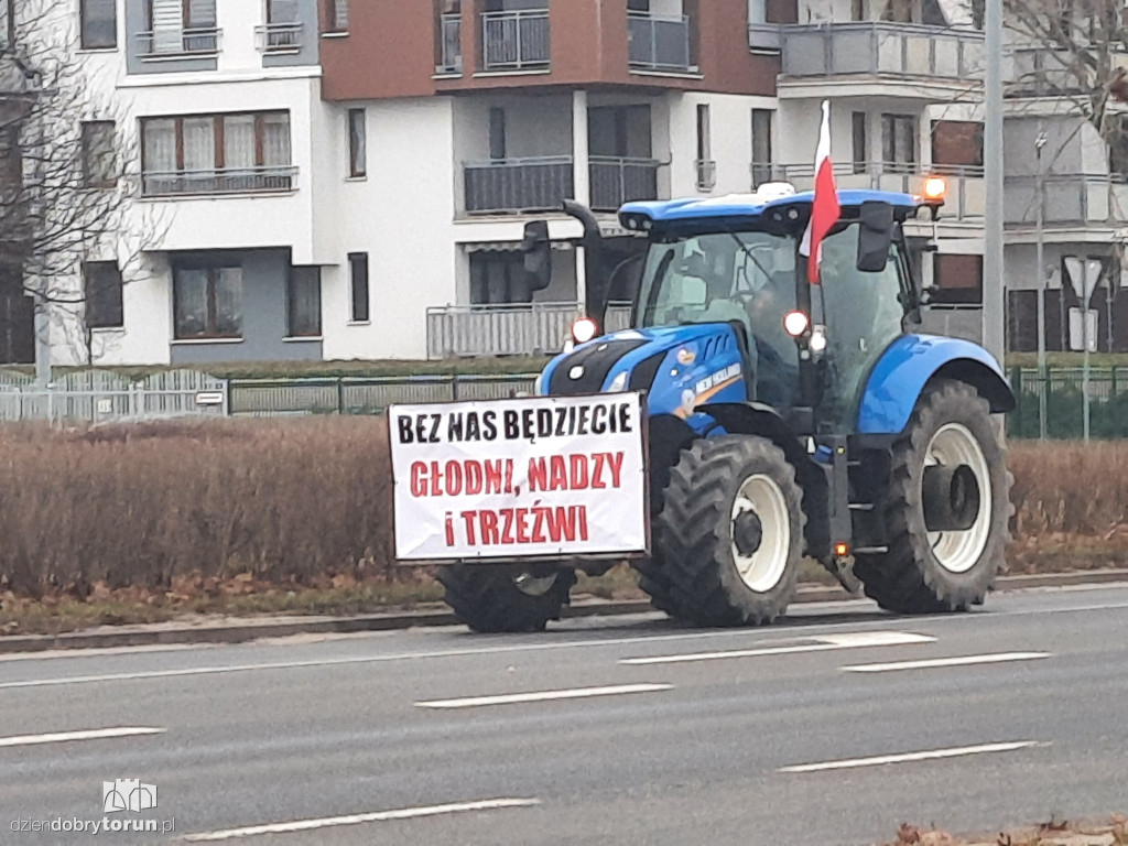 Transparenty rolników na proteście