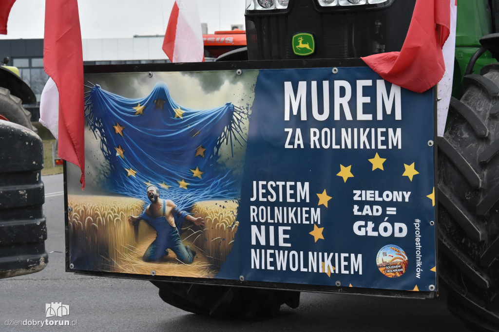 Protest rolników pod Toruniem