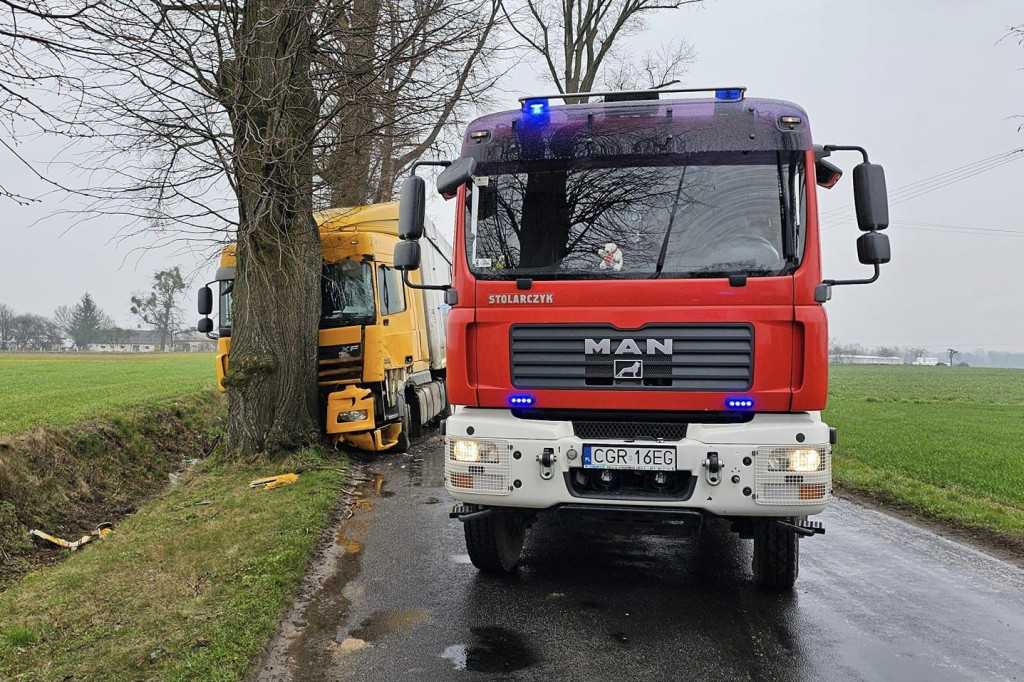 Zderzenie ciężarówek pod Grudziądzem