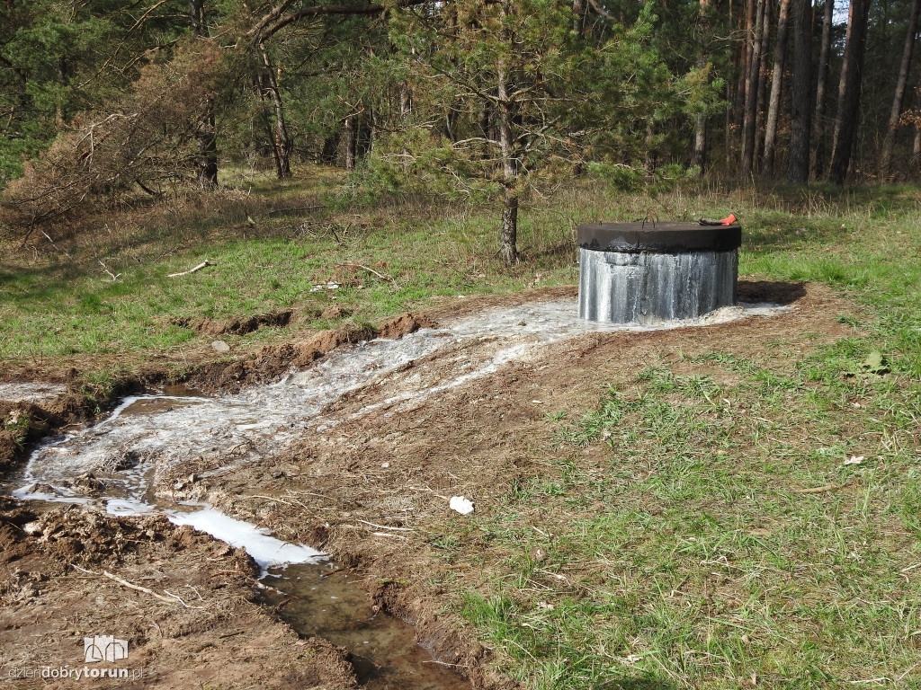 Wyciek ścieków przy DK10