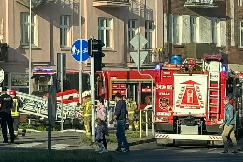 Pożar przy Kościuszki w Toruniu