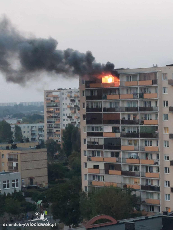 Pożar wieżowca we Włocławku!