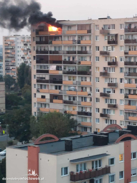 Pożar wieżowca we Włocławku!