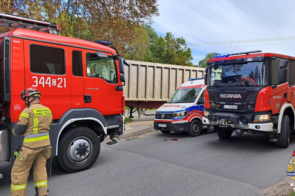 Wypadek ciężarówki pod Toruniem