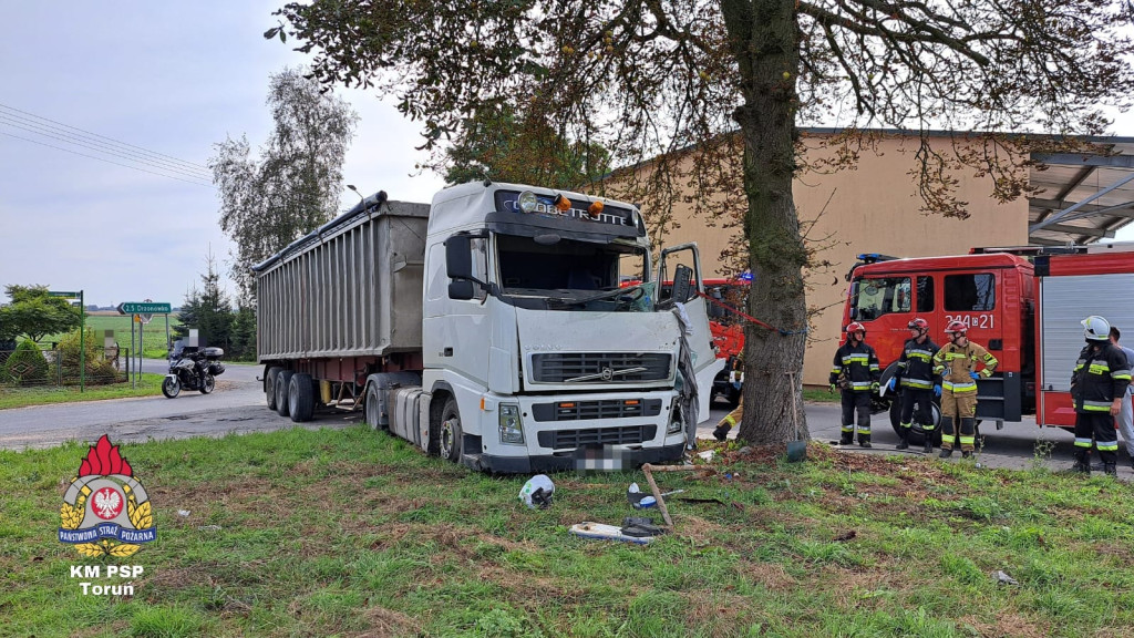 Wypadek ciężarówki pod Toruniem