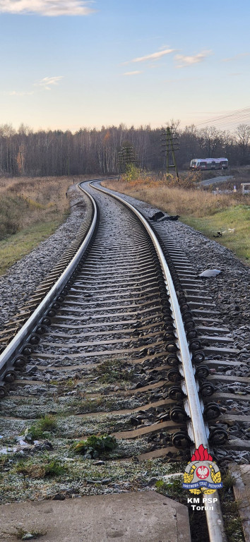 Wypadek na torach pod Chełmżą