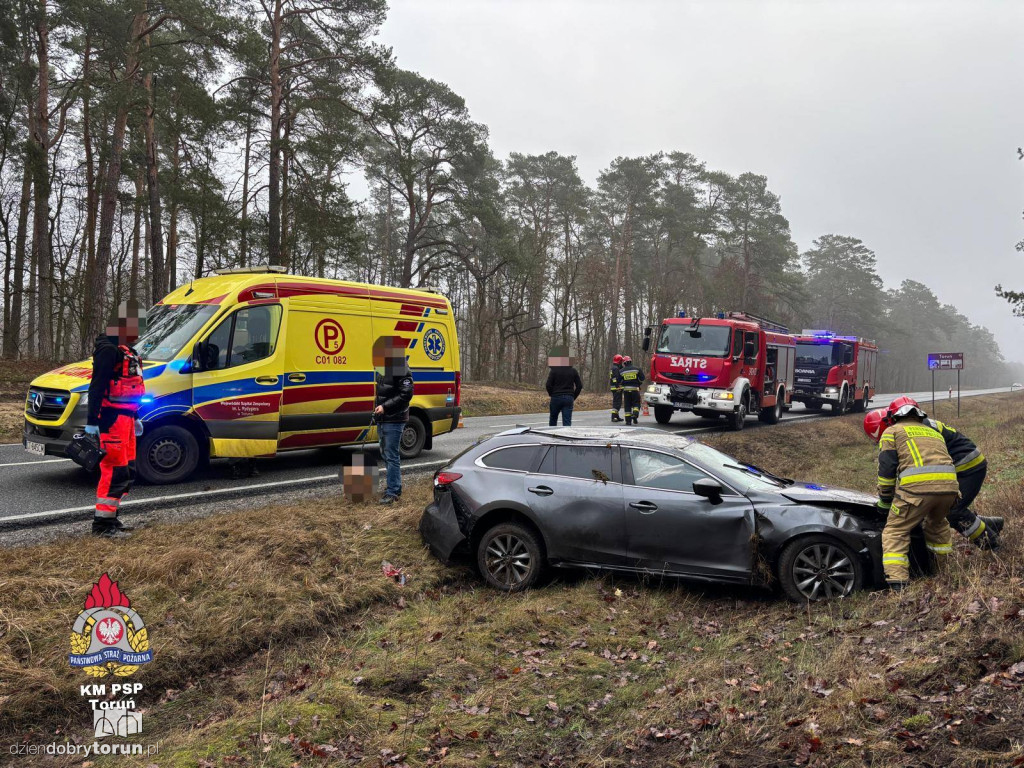 Wypadek na DK10. W samochodzie dwójka dzieci!