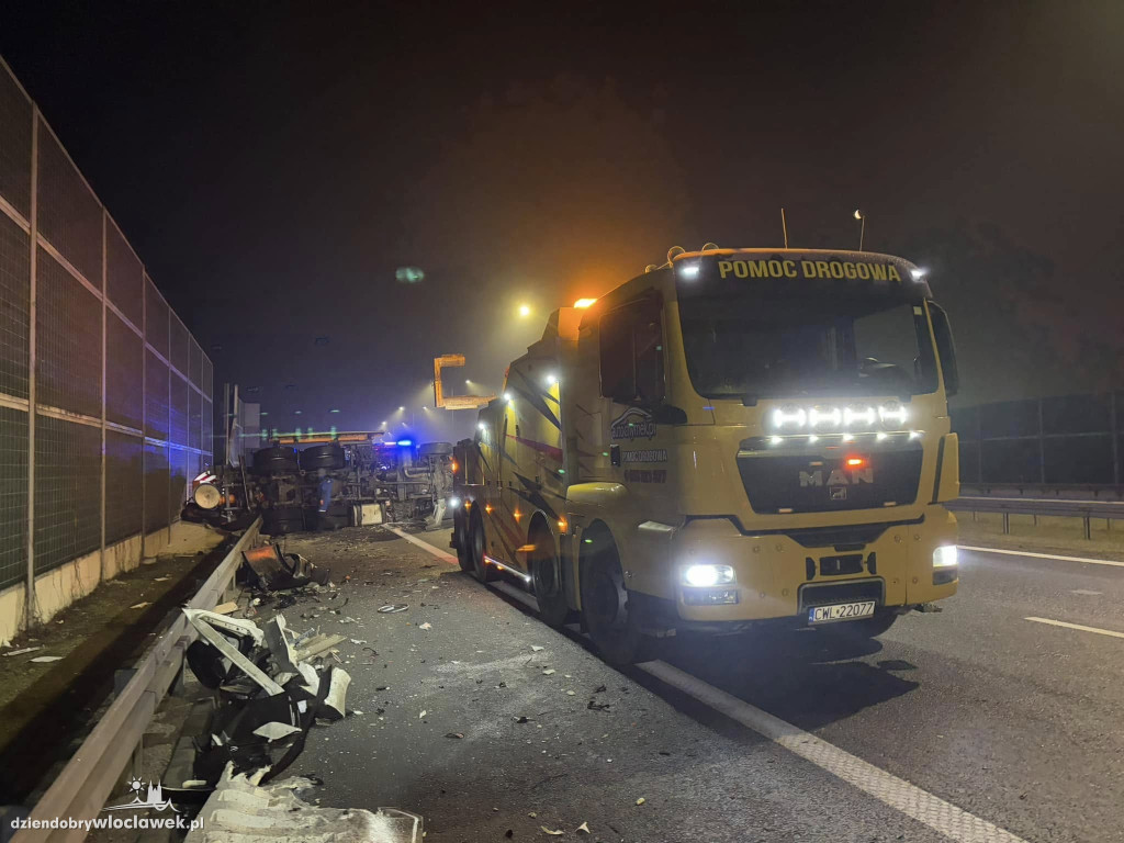 Zderzenie ciężarówek na autostradzie A1