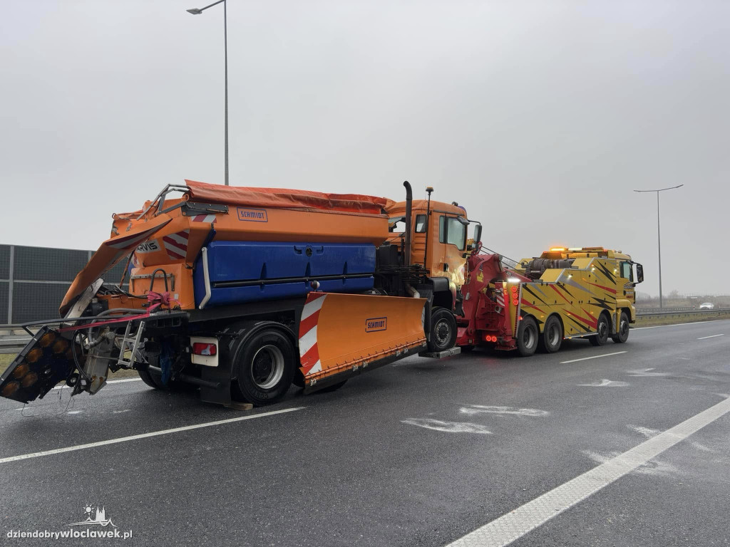 Zderzenie ciężarówek na autostradzie A1