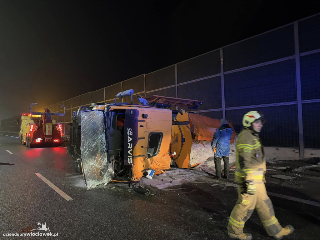 Zderzenie ciężarówek na autostradzie A1