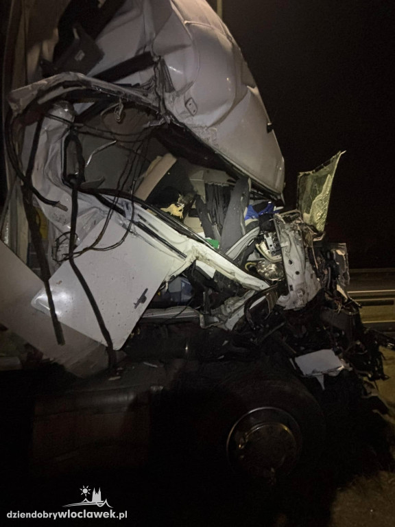 Zderzenie ciężarówek na autostradzie A1