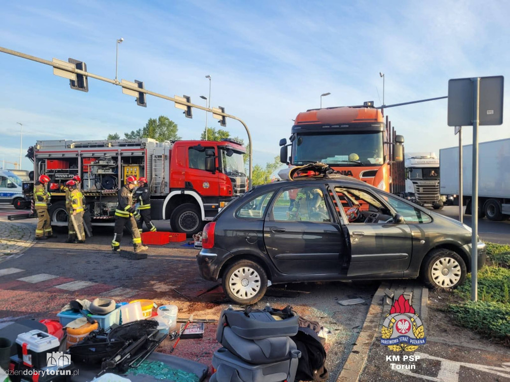 Wypadek na średnicówce w Toruniu