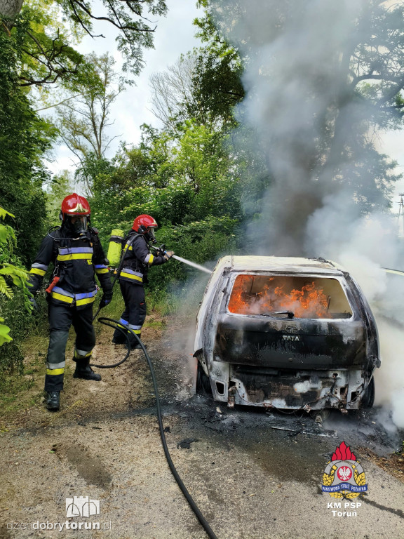 Pożar auta w Zalesiu