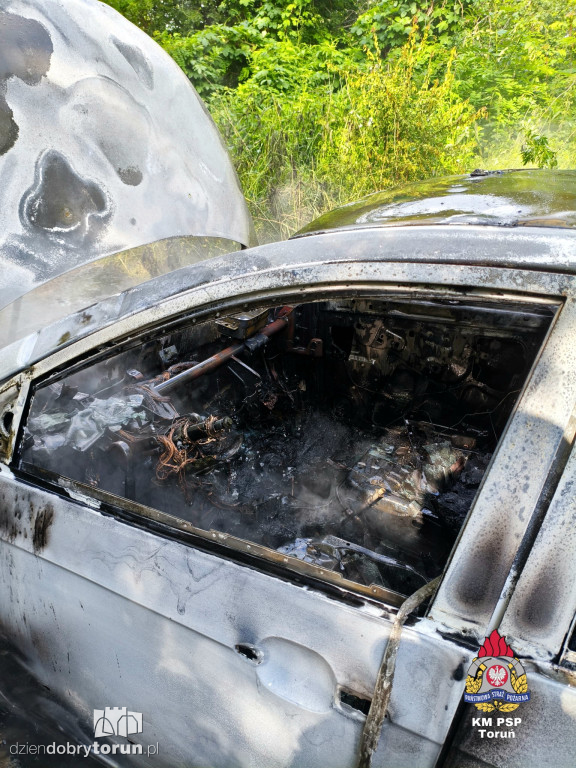 Pożar auta w Zalesiu