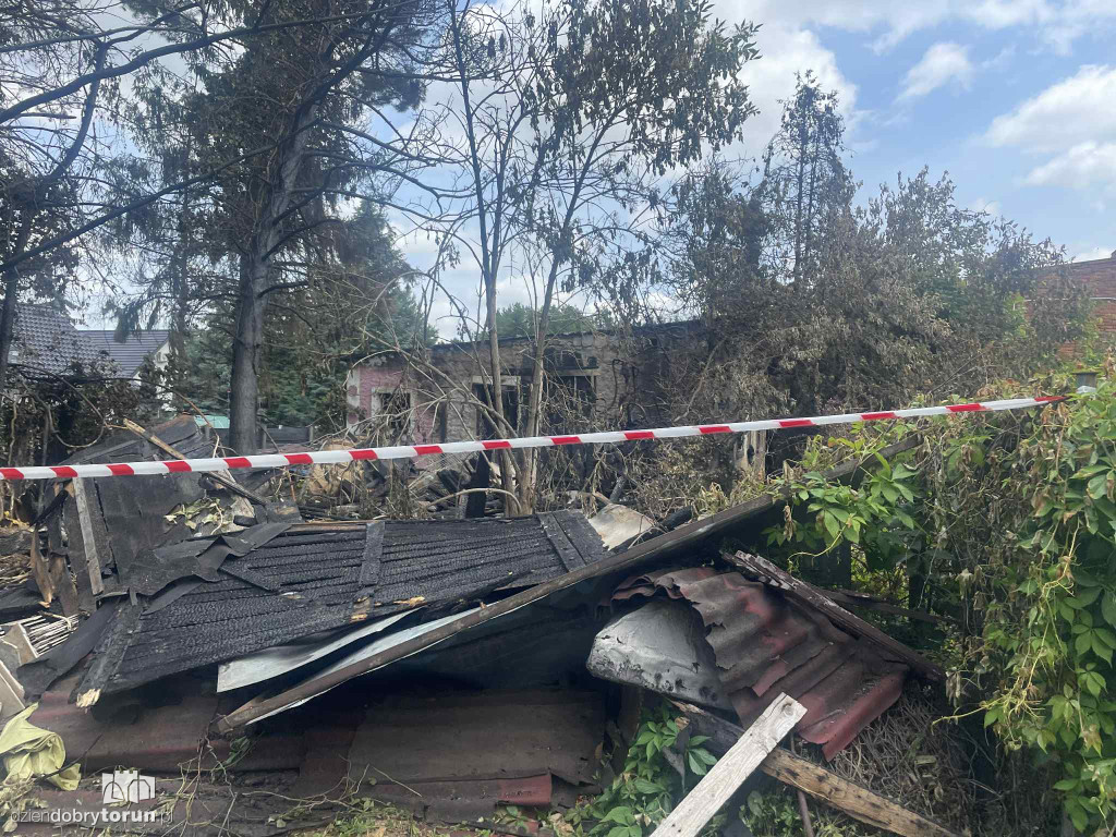 Dom na Borowikowej po pożarze