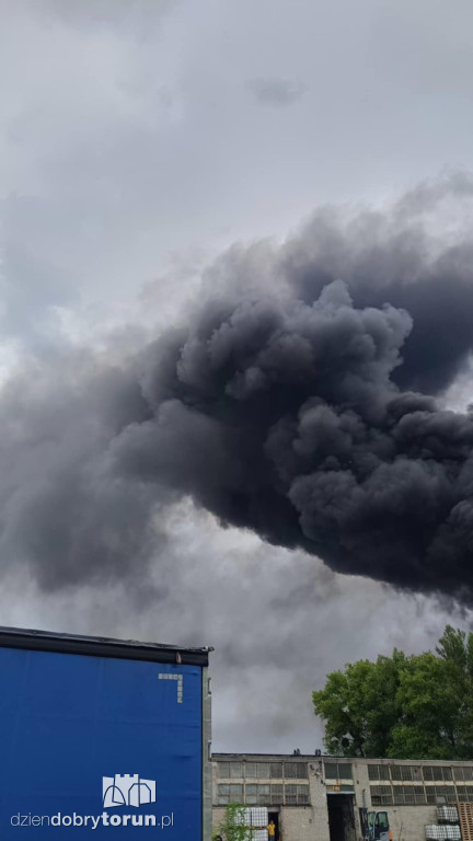 Pożar na składowisku opon w Toruniu