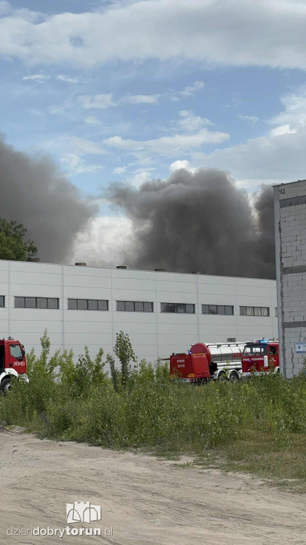 Pożar na składowisku opon w Toruniu